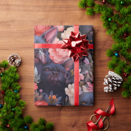 Frans Bulldog bloempakpapier Cadeaupapier