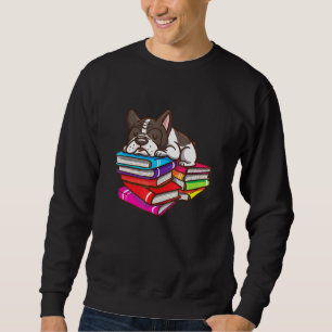 Frans Bulldog Book Reading Bookworm Teachers Trui