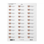 Frans Bulldog Bouquet Basket Return-adres Etiket (Full Sheet)