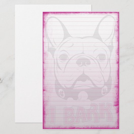 Frans Bulldog Briefpapier (Voorkant / Achterkant)