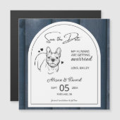  Frans Bulldog Bruiloft Save the Date Magnetische Uitnodiging (Voorkant / Achterkant)