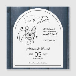  Frans Bulldog Bruiloft Save the Date Magnetische Uitnodiging