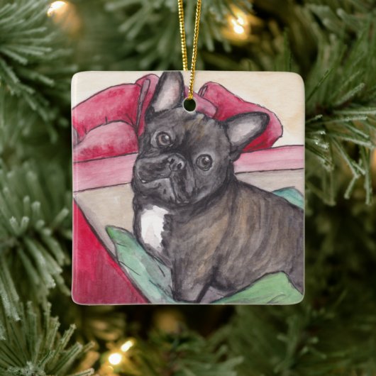 Frans Bulldog Cadeau Dog Art Ornament (Boom)