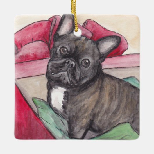 Frans Bulldog Cadeau Dog Art Ornament (Voorkant)