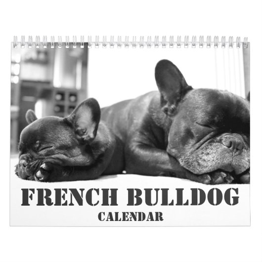 Frans Bulldog Calendar 2016 Custom Black White Kalender (Hoes)