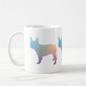 Frans Bulldog Colorful Geometric Silhouette Koffiemok (Links)