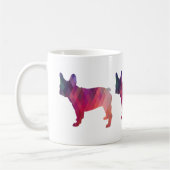 Frans Bulldog Colorful Geometric Silhouette Koffiemok (Links)