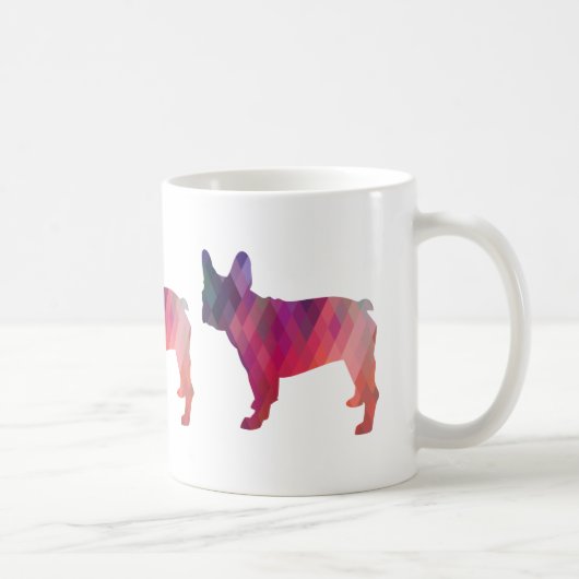 Frans Bulldog Colorful Geometric Silhouette Koffiemok (Rechts)