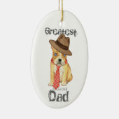 Frans Bulldog Dad Ceramic Ornament (Rechts)