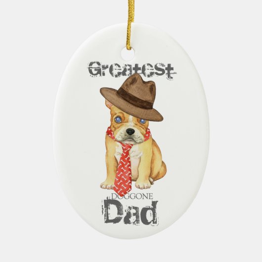 Frans Bulldog Dad Ceramic Ornament (Voorkant)