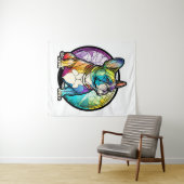 Frans Bulldog Dierenportret Glas in lood Wandkleed (In Situ (horizontaal))