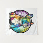 Frans Bulldog Dierenportret Glas in lood Wandkleed (Voorkant (horizontaal))