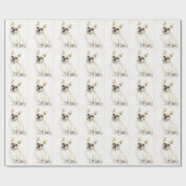 Frans Bulldog Dog Art Wrapping Paper Cadeaupapier (Vlak)