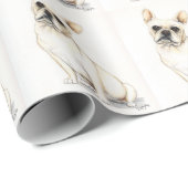 Frans Bulldog Dog Art Wrapping Paper Cadeaupapier (Rol Hoek)