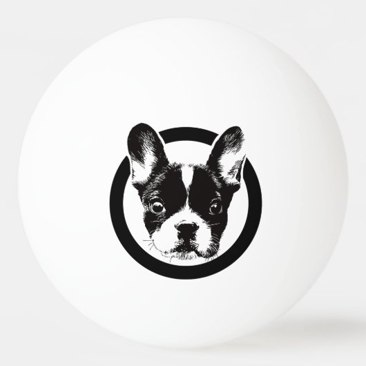 Frans Bulldog Dog Face Pingpongbal (Voorkant)