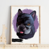 Frans Bulldog Dog Portrait | Pet Portret Poster