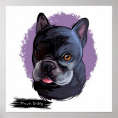 Frans Bulldog Dog Portrait | Pet Portret Poster (Voorkant)