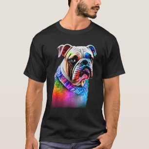 Frans Bulldog Dog Portrait Stropdas en kleurstof P T-shirt
