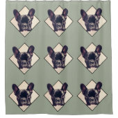 Frans bulldog douchergordijn douchegordijn (Voorkant)