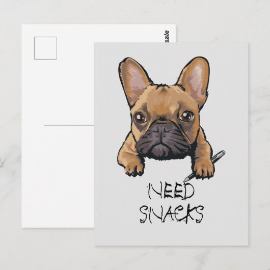 Frans Bulldog Editable Text Briefkaart (Voorkant / Achterkant)