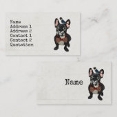 FRANS BULLDOG EN BLUE BIRD Visitekaartje (Voorkant / Achterkant)