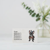 FRANS BULLDOG EN BLUE BIRD Visitekaartje (Staand voorkant)