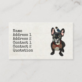 FRANS BULLDOG EN BLUE BIRD Visitekaartje