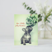 Frans Bulldog en Mistletoe feestelijke kerst Feestdagenkaart (Staand voorkant)