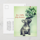 Frans Bulldog en Mistletoe feestelijke kerst Feestdagenkaart (Voorkant / Achterkant)