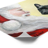 Frans Bulldog en Santa Claus Art Print Poster (Hoek)