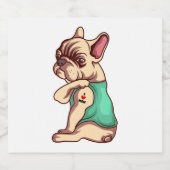 Frans Bulldog Face Wine Sticker Funny Novelty Gif (Enkel label)