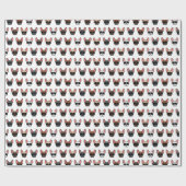 Frans Bulldog Faces Pattern Wrapping Paper Cadeaupapier (Vlak)