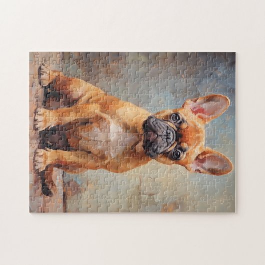 Frans Bulldog fawn puppy portret Legpuzzel (Horizontaal)