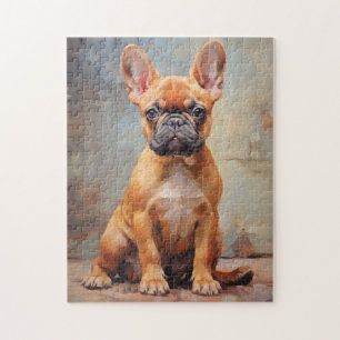 Frans Bulldog fawn puppy portret Legpuzzel