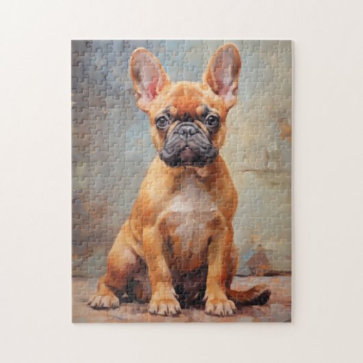Frans Bulldog fawn puppy portret Legpuzzel (Verticaal)