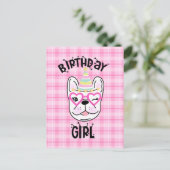 Frans Bulldog Frenchie Birthday Party Theme Briefkaart (Staand voorkant)
