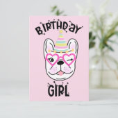 Frans Bulldog Frenchie Birthday Party Theme  Kaart (Staand voorkant)