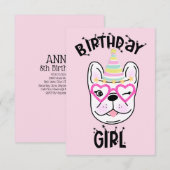 Frans Bulldog Frenchie Birthday Party Theme  Kaart (Voorkant / Achterkant)