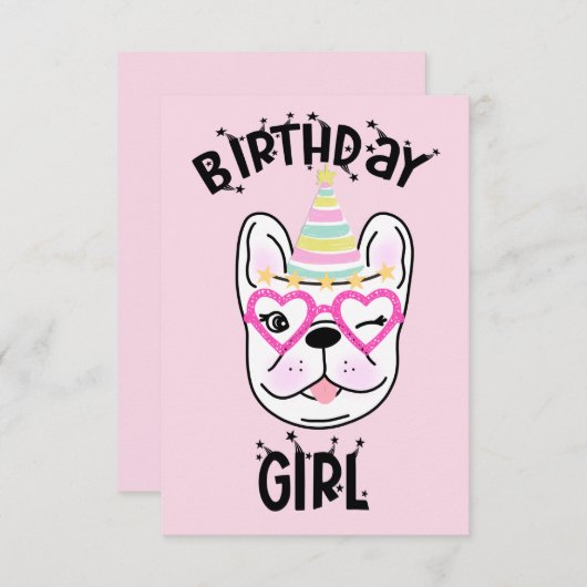 Frans Bulldog Frenchie Birthday Party Theme  Kaart (Voorkant / Achterkant)