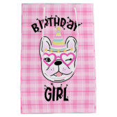 Frans Bulldog Frenchie Birthday Party Theme Medium Cadeauzakje (Achterkant)