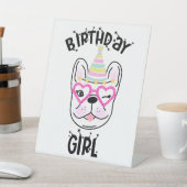 Frans Bulldog Frenchie Birthday Party Theme Reclamebord Met Voetstuk (Insitu)