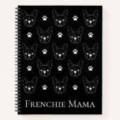 Frans Bulldog Frenchie Personalized Pattern Black Notitieboek (Voorkant)