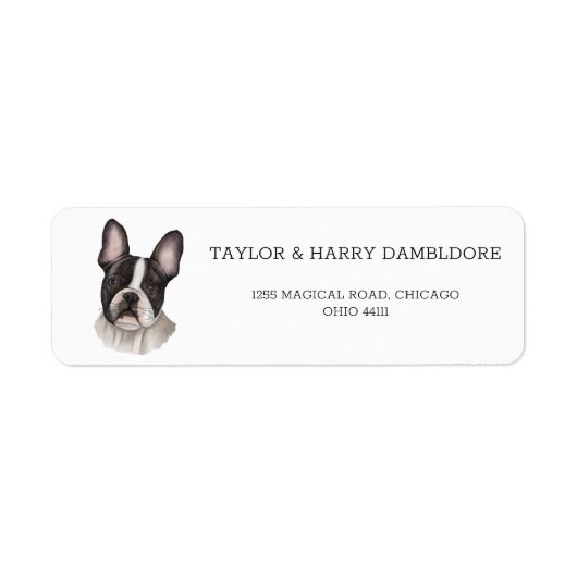 Frans Bulldog Frenchie Return Address Label (Voorkant)