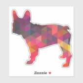 Frans Bulldog Geometric Pattern Silhouette Sticker (Vel)