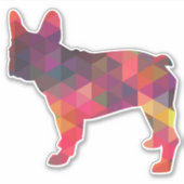 Frans Bulldog Geometric Pattern Silhouette Sticker (Voorkant)
