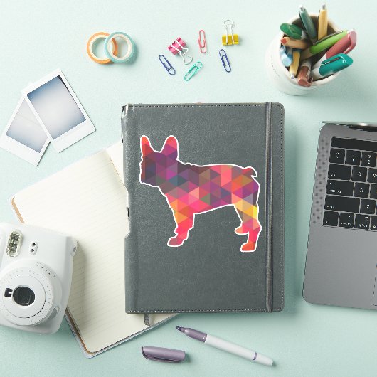 Frans Bulldog Geometric Pattern Silhouette Sticker (iPad Cover)