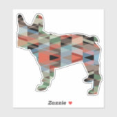 Frans Bulldog Geometric Pattern Silhouette Sticker (Vel)