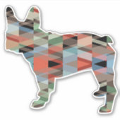 Frans Bulldog Geometric Pattern Silhouette Sticker (Voorkant)