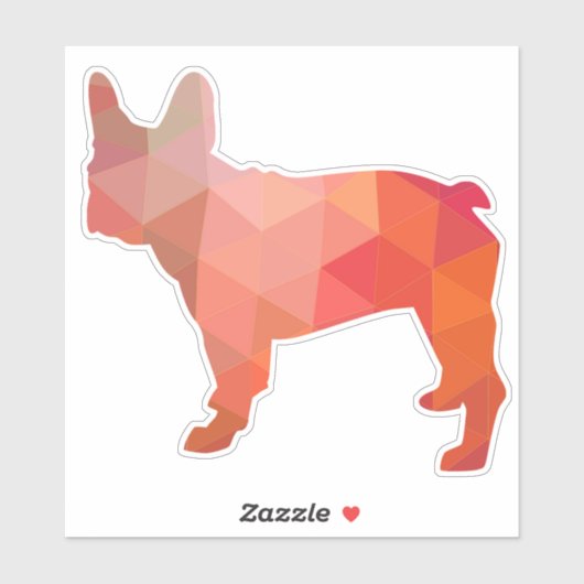 Frans Bulldog Geometric Pattern Silhouette Sticker (Vel)