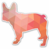 Frans Bulldog Geometric Pattern Silhouette Sticker (Voorkant)